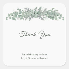 Salie Groene Eucalyptus Dank Je Vierkante Favor Sticker