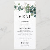 Salie Groene Eucalyptus Elegante Boho Bruiloft Menu (Voorkant)
