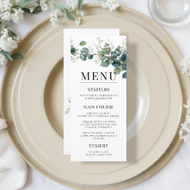 Salie Groene Eucalyptus Elegante Boho Bruiloft Menu