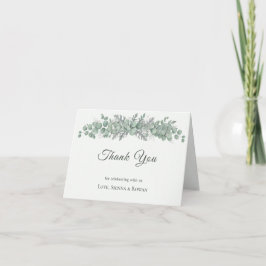 Salie Groene Eucalyptus Foto Gevouwen Trouw Dankk  Bedankkaart