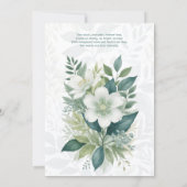 Salie Groene Eucalyptus Ivoren Bruiloft Kaart (Achterkant)