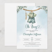  Salie Groene Eucalyptus Jongen Baby Kleding Kaart (Voorkant / Achterkant)