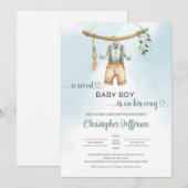 Salie Groene Eucalyptus Jongen Baby Kleding Kaart (Voorkant / Achterkant)