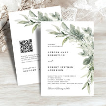 Salie Groene Eucalyptus Minimalistische QR-code Tr