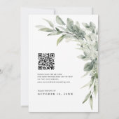 Salie Groene Eucalyptus Minimalistische QR-code Tr Kaart (Achterkant)