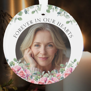 Salie Groene Eucalyptus Roze Rozen Herdenking Ornament