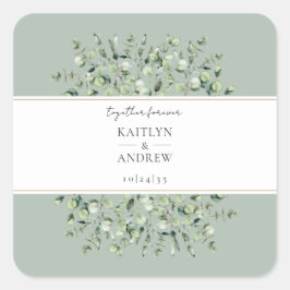 Salie Groene Eucalyptus Samen Voor Altijd Trouw  Vierkante Sticker