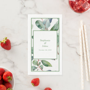Salie Groene Eucalyptus Stof Blauw Bladeren Bruilo Servet