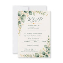 Salie Groene Eucalyptus Trouw RSVP Kaart