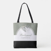 Salie Groene Eucalyptus Trouwtassen Tas (Achterkant)