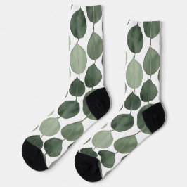 Salie Groene Eucalyptusblad Patroon Botanische Pla Sokken