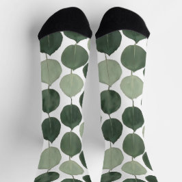 Salie Groene Eucalyptusblad Patroon Botanische Pla Sokken