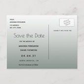 Salie groene foto bloemige trouw Save the Date Aankondigingskaart (Achterkant)