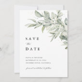 Salie Groene Foto Botanische Bruiloft Save The Date (Voorkant)