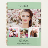 Salie groene foto collage afspraken 2027 planner (Voorkant)