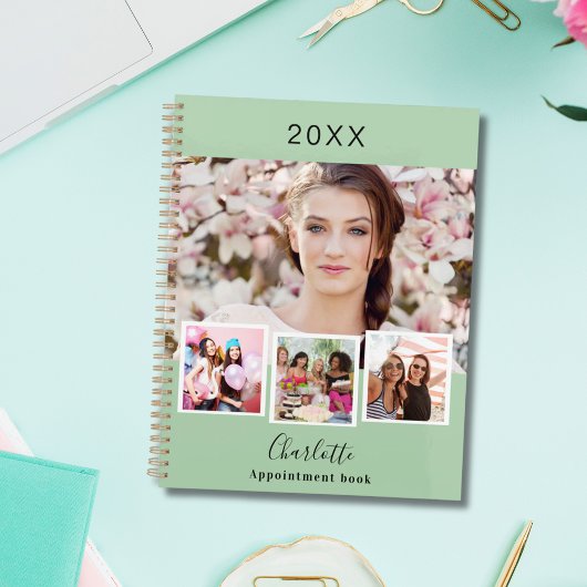 Salie groene foto collage afspraken 2027 planner