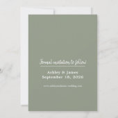 Salie Groene Foto Moderne Script Bewaar de Datum Save The Date (Achterkant)
