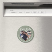 Salie Groene Foto Moderne Script Sla de datum vrij Magneet (Insitu (Vaatwasser))