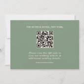 Salie Groene Foto QR Code Elegante Trouwdag Save The Date (Achterkant)