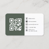 Salie Groene Foto QR Code Visitekaartje (Achterkant)