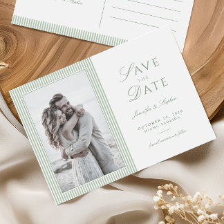 Salie groene foto Save the Date Briefkaart