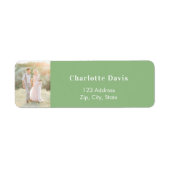 Salie groene foto trouw retouradres  etiket (Voorkant)