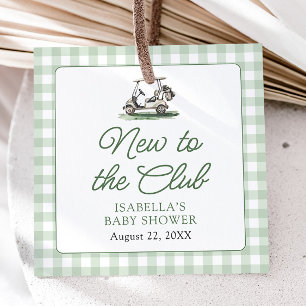 Salie Groene Frame Golf Nieuw bij de Club Baby Sho Bedankjes Labels