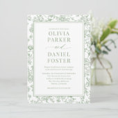 Salie Groene Franse Bloem Foto QR Code Kaart (Staand voorkant)