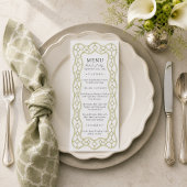 Salie Groene Franse Trellis Trouw Dinner Menu