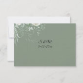 Salie Groene Gebladerte Calligrafie RSVP Kaart (Achterkant)