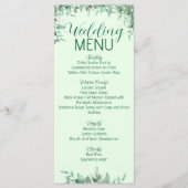 Salie Groene gebladerte Huwelijks Menu (Voorkant)