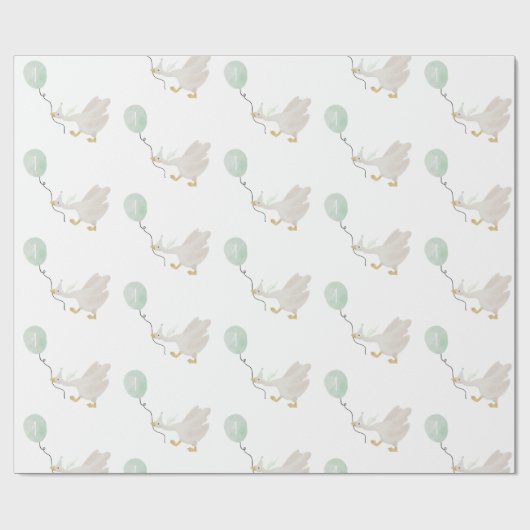 salie groene gekke gans Wrapping Paper Cadeaupapier (Vlak)