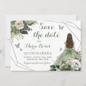 Salie groene geometrische prinses Quinceañera bloe Kaart (Voorkant)