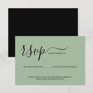 Salie groene gereserveerde stoel Trouwwebsite RSVP Kaartje