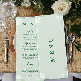 Salie groene geruite huwelijksreceptie diner menu