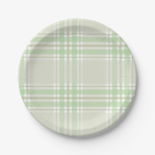 Salie groene geruite papieren bord Baby Shower F