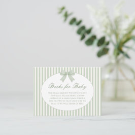 Salie groene gestreepte babyshower bijlage kaart