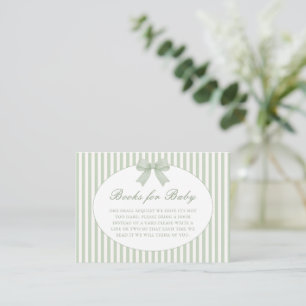 Salie groene gestreepte babyshower bijlage kaart