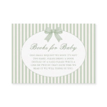 Salie groene gestreepte babyshower bijlage kaart