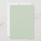 Salie groene gestreepte babyshower uitnodiging met (Achterkant)