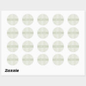 Salie groene gestreepte Dank je Ronde Sticker (Vel)