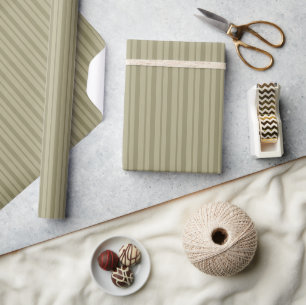 Salie Groene Gestreepte Eenvoudige Pinstripe Moder Cadeaupapier
