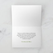 Salie Groene Gestreepte Frame Boog Matcha Dankkaar Bedankkaart (Binnen)