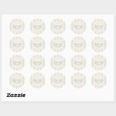 Salie groene gestreepte monogram bruiloft ronde sticker (Vel)