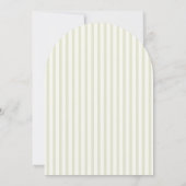 Salie groene gestreepte monogram elegante bruiloft kaart (Achterkant)