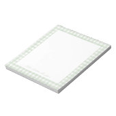 Salie groene Gingham Aangepaste Naam Notitieblok (Linkerzijde)
