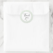 Salie groene Gingham Bedankt Favor Sticker (Tas)