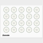 Salie Groene Gingham Bruid Naam Datum Bruiloft Fee Ronde Sticker (Vel)