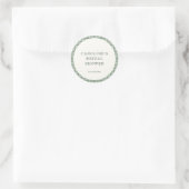 Salie Groene Gingham Bruid Naam Datum Bruiloft Fee Ronde Sticker (Tas)