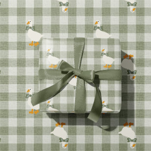 Salie Groene Gingham Buffalo Check Baby Shower Lin Cadeaupapier